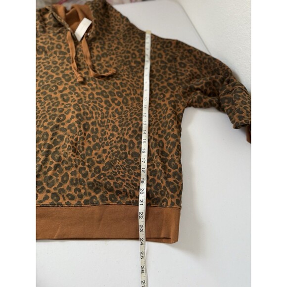 Sanctuary Brown Black Leopard Print NWT Hoodie Animal Print Size Large - Picture 9 of 11